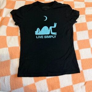 Patagonia live simply black and blue shirt